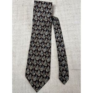 Vintage Christian Dior Dark Purple Blue Paisley Mens Tie 100 Silk